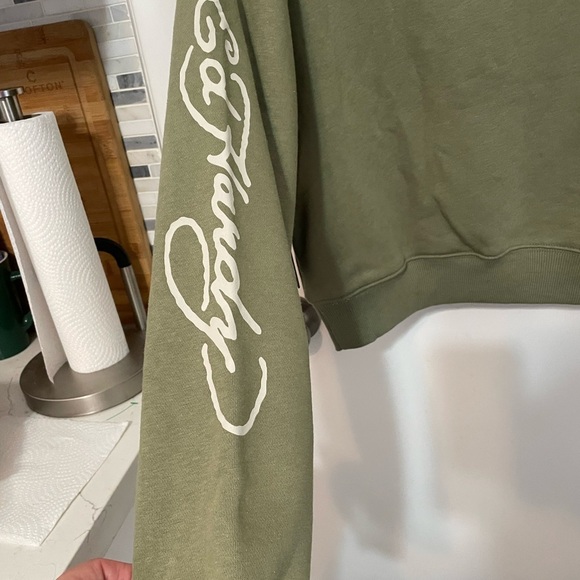 Ed Hardy lt olive long sleeve pullover hoodie double sided graphics XL New - Picture 8 of 11